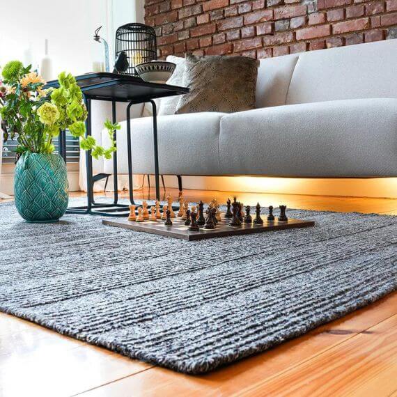 Tapis en laine plat moderne rectangle Knit